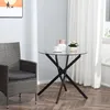 HOMCOM Eettafel, ronde keukentafel voor 4 personen, ronde Productafbeelding-voorbeeld 2
