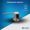 A chrome soap dispenser is shown against a blue and white background with marketing text and a badge. Anteprima dell’immagine prodotto