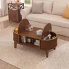 UnboxG Table basse ovale de 100 cm, imitation bois de noyer Voir les images du produit 5