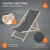 ECD Germany 4x skládací dřevěné lehátko, antracitová barva, Náhled obrázku produktu 3