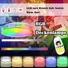 A group of people are enjoying themselves at a party, with a focus on a colorful RGB ceiling lamp. Produktbild-Vorschau