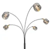 Lampa stojąca czarna ze złotem z dymionym szkłem 5-świateł Podgląd zdjęcia produktu 6
