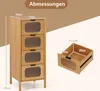 COSTWAY Kommode mit 4 Schubladen, Bambusschrank mit Produktbild-Vorschau 2