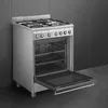 Smeg Sx61gm 60 Cm Gasherd Mit Backofen 4 Brennern Silber  Produktbild-Vorschau 3