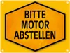 Bitte Motor abstellen Warn- und Hinweisschild in Gelb und Produktbild-Vorschau 1