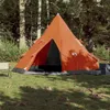 vidaXL Tipi-Campingzelt 4 Personen Orange Wasserdicht Produktbild-Vorschau 3