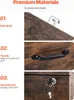 Close-up shots of a wooden filing cabinet, highlighting its features like an anti-tip kit, handle, and lock. Anteprima dell’immagine prodotto