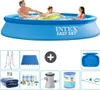Rundes Opblasbares Schwimmbecken - 305 x 61 cm - Blau - Mit Produktbild-Vorschau 1