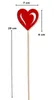 Holz Blumen-Stecker Herz rot 10 Stück 7 x 35cm Dekostecker Produktbild-Vorschau 2