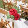 50 Stück rote Rosen, künstliche Blumen, dunkelrote Rosen Produktbild-Vorschau 2