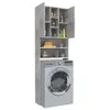 Wasmachinekast 64x25,5x190 cm betongrijs Productafbeelding-voorbeeld 8