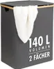 Wäschekorb | 140 Liter | 2 Fächer | mit Deckel und Produktbild-Vorschau 1