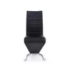 A black chair with a silver base on a white background. Voir les images du produit