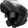 A black modular motorcycle helmet with the chin bar lifted. Produktbild-Vorschau