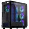 A black computer tower case with RGB lighting. Produktbild-Vorschau