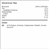 Nutritional information and ingredients list for a food product. Anteprima dell’immagine prodotto