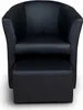 Sessel mit Hocker - Schwarz - 75x79x64 cm B/H/T - Produktbild-Vorschau 8