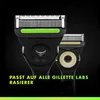 Close-up of two Gillette Labs razor heads against a black background. Produktbild-Vorschau