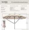 Diagram showing the dimensions and technical specifications of a large outdoor umbrella. Náhled obrázku produktu