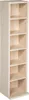 A tall, narrow, light-colored wooden bookshelf with six shelves. Náhled obrázku produktu