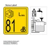 A noise label and instructional diagram for a pump. Anteprima dell’immagine prodotto