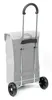 A shopping trolley with a gray bag and silver frame, shown from the back. Podgląd zdjęcia produktu