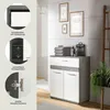 Blake Badschrank 1 Schublade 2 Türen weiß Hochglanz, grau. Produktbild-Vorschau 14