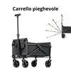 Carrello Pieghevole con 4 Ruote – Carrello da Trasporto per Anteprima dell’immagine prodotto 1