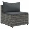 vidaXL 10-tlg. Garten-Sofagarnitur mit Kissen Grau Poly Produktbild-Vorschau 4