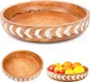 Holzschale zum Servieren von Snacks, Salaten, Obst, 30,5 Produktbild-Vorschau 1
