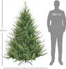 A Christmas tree is shown next to a silhouette of a person to indicate its size. Náhled obrázku produktu