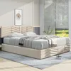 OKWISH Lit coffre 140x200 - Lit Double Capitonné avec Tête Voir les images du produit 3