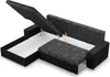 Links Ecksofa mit Schlaffunktion Aurora, Schwarz + Schwarz Produktbild-Vorschau 5