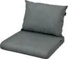 A gray outdoor cushion set for a chair, consisting of a seat cushion and a back cushion, is shown against a white background. Podgląd zdjęcia produktu