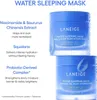A marketing image for Laneige Water Sleeping Mask, showing two jars stacked and text describing ingredients and benefits. Náhľad obrázku produktu