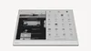 A digital e-reader device displaying a split screen with a webpage on the left and app icons on the right. Produktbild-Vorschau