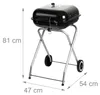 Relaxdays mobiler Holzkohlegrill mit Deckel & Rollen, Produktbild-Vorschau 4