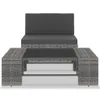 The Living Store 2-tlg. Garten-Lounge-Set Poly Rattan Grau Produktbild-Vorschau 2