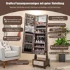 COSTWAY Szafka na biżuterię z 3 lustrami, regulowane lustro Podgląd zdjęcia produktu 6