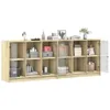 Design Bücherschrank mit Türen Sonoma-Eiche 204x37x75 cm Produktbild-Vorschau 4