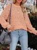 ASKSA Pulls Femme Col rond Pompons Tricotés En vrac Pull Voir les images du produit 2