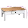 vidaXL Konferenční stolek bílý 100x60x45 cm masiv Panama Náhled obrázku produktu 10