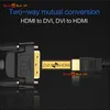 Close-up of an HDMI to DVI adapter cable, with promotional text. Produktbild-Vorschau