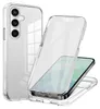 A clear protective phone case is shown, with one part of the case detached to reveal a smartphone inside. Produktbild-Vorschau