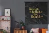 MuchoWow® Wandteppich Wandbehang Zitat - Zuhause - Herz - Produktbild-Vorschau 5