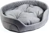 A gray dog bed is shown against a white background. Produktbild-Vorschau