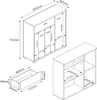 Technical drawings and dimensions of a sideboard and a drawer. Produktbild-Vorschau