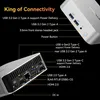 A marketing image showing the connectivity ports of a mini PC. Produktbild-Vorschau