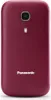 The back of a red Panasonic mobile phone is shown against a white background. Produktbild-Vorschau
