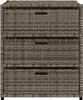 A front view of a three-drawer storage unit made of woven poly rattan. Náhled obrázku produktu